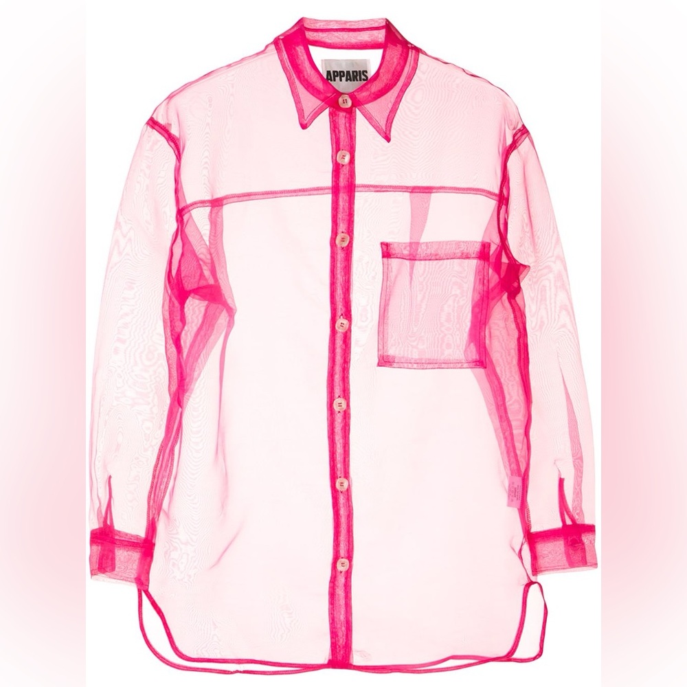 APPARIS Pink Sheer Button-Up Shirt